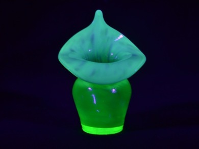 Uranium Glass - Jack in the Pulpit vase - Gibson Glass