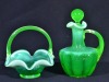 Uranium Glass - Decanter and basket - Gibson Glass - 2