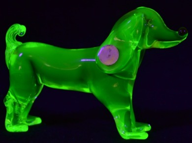 Uranium Glass - Murano Glass - Sausage Dog