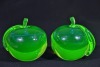 Uranium Glass - Murano Glass - Apple Bookends - 2