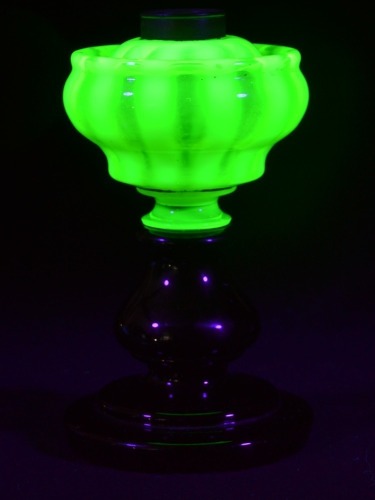 Uranium Glass - Victorian Pedestal Lamp