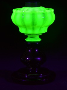 Uranium Glass - Victorian Pedestal Lamp