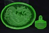 Uranium Glass - Depression Glass - Dressing table set incomplete - 2