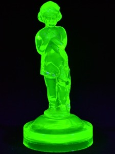 Uranium Glass - Depression Glass - Lamp Base