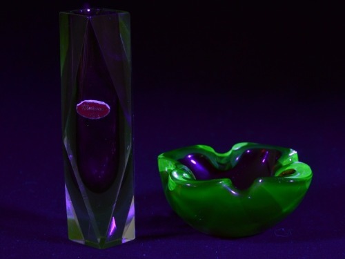 Uranium Glass - Murano Glass x 2