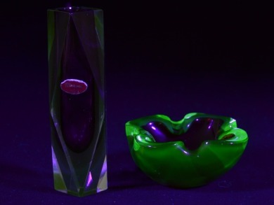 Uranium Glass - Murano Glass x 2