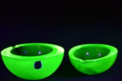 Uranium Glass - Murano Glass - Ashtray X 2