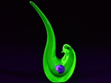 Uranium Glass - Murano Glass- Bird