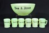 Uranium Glass - McKee Glass - Tom & Jerry Punch set - 2