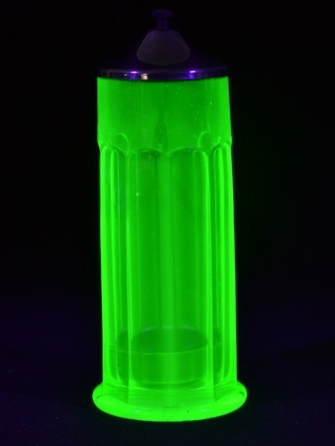 Uranium Glass - Depression Glass - Drinking straw dispenser