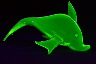 Uranium Glass - Murano Glass - Dolphin