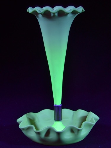 Uranium Glass - Epergne - Burmese Glass