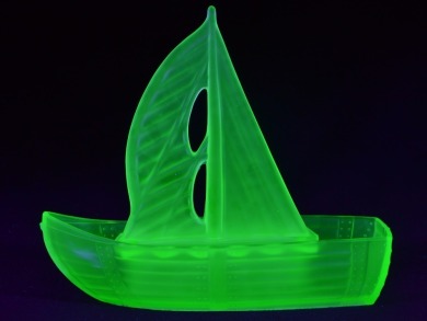 Uranium Glass - Depression Glass - Float Bowl