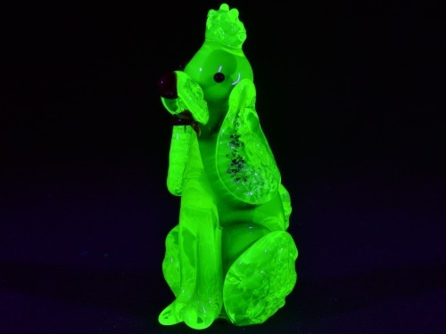 Uranium Glass - Murano Glass - Poodle