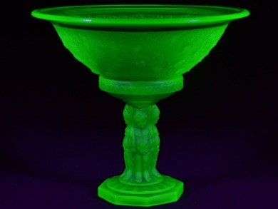 Uranium Glass - Depression Glass - Centrepiece