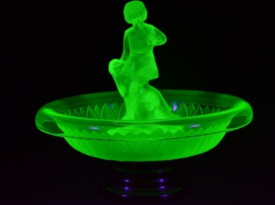 Uranium Glass - Depression Glass - Float Bowl