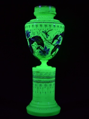 Uranium Glass - Victorian Glass - Lamp Base