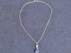 Jewellery - 9ct White gold necklace w/ Diamonds and Saphire