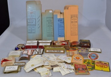 Box Lot - Glass Labels, Paper Label, Boxes & Ephemera