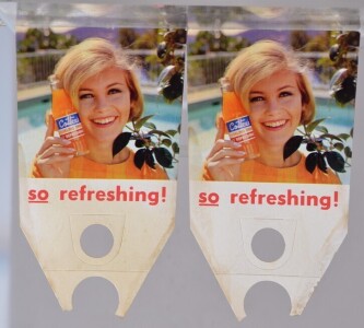 Advertising Display Cards x2 - Cottees 'So Refreshing'