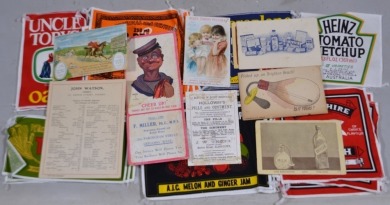 Ephemera - Assorted advertising postcards and Australiana patches