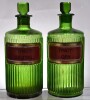 Apothecary Round x2 - Green with under glass label