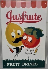 Tin Sign - Justfrute W 29cm x H 44cm