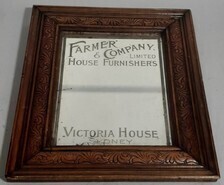 Advertising Mirror - Farmer & Company House Furnishers Sydney W 35cm x H 42cm