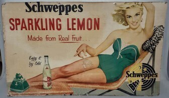 Cardboard Sign - Schweppes Sparling Lemonade W 75cm x H 45cm