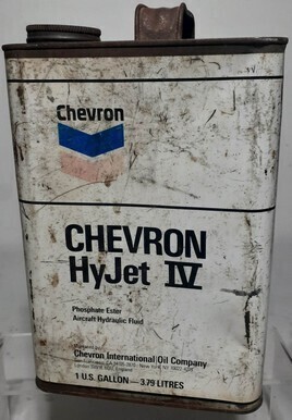 Tin - Chevron - HyJet iv Aircraft Hydraulic Fluid - 1 US Gallon