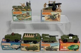 Matchbox Military 75 series x6 in boxes, No. 28, 30, 32, 54, 70, 73,