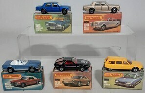 Matchbox Various 75 series x5 in boxes, No. 6, 12, 39, 59, 56