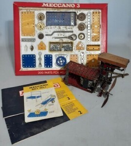 Meccano - No.3 part set along with an additional amazing creation and ephemera.