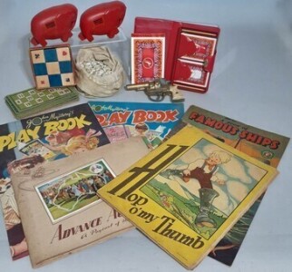 Group lot - Antique toys, games & play books