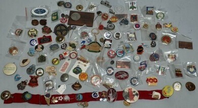 Box lot - Assorted car club, swap meet badges and more