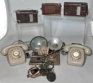 Assorted telephones, radios and electrical experiments