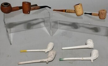 Pipes - Collection of pipes x8 includes 4 recent clay pipes with stems