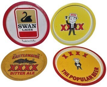 Advertising Trays x4 - XXXX / Swan Lager