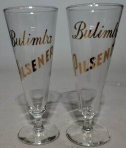 Advertising Glasses x2 - Bulimba Pilsener