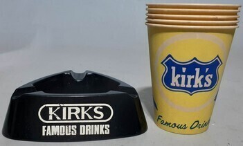 Kirks x6 - Paper cups & Ashtray