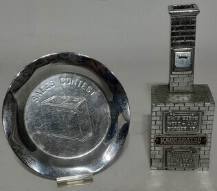 Advertising - x2 - Sales sample Kernerator incinerator & Sales Award: Change dish for Kelvinator