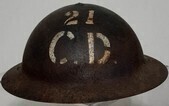 Militaria - Helmet - Raw Edge Australian MK3 WW2 - Civil Defence