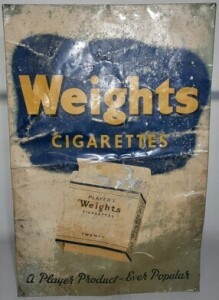 Tin Sign - Weights Cigarettes