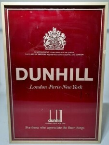 Perspex & Aluminium Sign - Dunhill London Paris New York