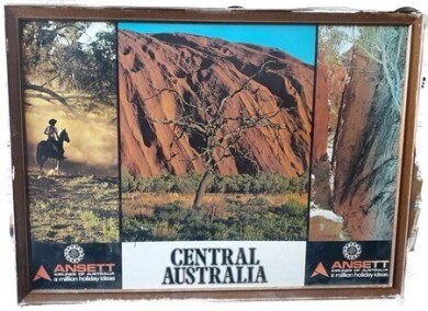 Advertising - Framed Advertisement -Ansett Central Australia