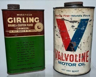 Tins x2 - Wakefield Girling One Pint & Valvoline Motor Oil One Quart