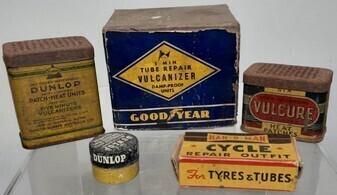 Tins x2 - Assorted Vulcanizers & Tyre repair kits