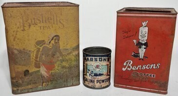 Tins x3 - Bushells, Bensons, Parsons