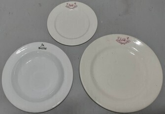 Hotel China x3 - Motum's Hotel & Farmers' Plates