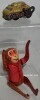 Toys - Tin windup toys x2 - Monkey - China & Tank - Japan